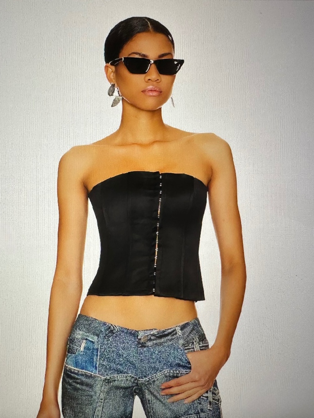 Guizio Satin Corset Top $128 Retail